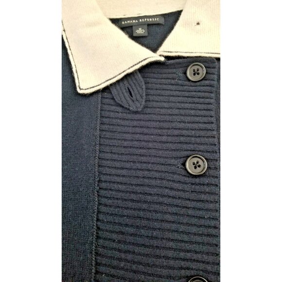 BANANA REPUBLIC WOMEN'S WOOL MIX KNITTED CARDIGAN BUTTON COLLAR SIZE M #832 - Picture 11 of 13